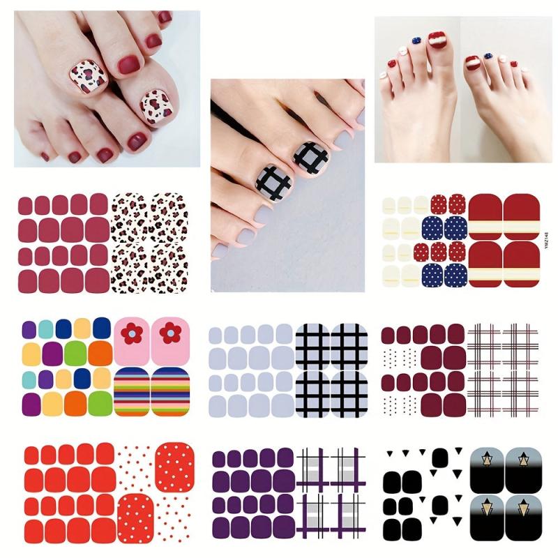 Waterproof Toenail Polish Stickers Self Adhesive Pedicure Kits