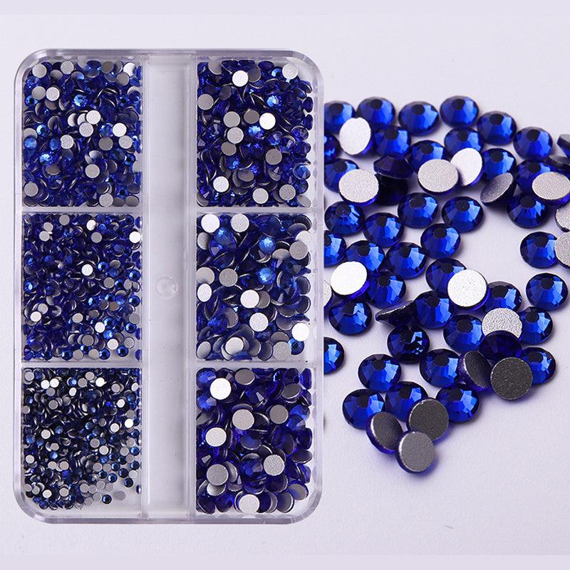Crystal Nail Art Accessories Mixed Shapes DIY Decoration 6 Cell Pot