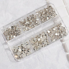 Crystal Nail Art Accessories Mixed Shapes DIY Decoration 6 Cell Pot
