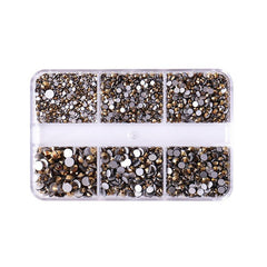Crystal Nail Art Accessories Mixed Shapes DIY Decoration 6 Cell Pot