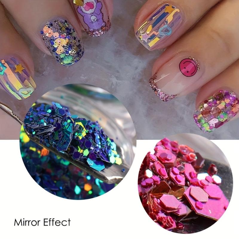 Glitter Sequins Holographic Mermaid Flakes DIY Nail Art