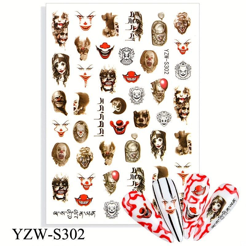 Gothic Halloween Nail Stickers Self Adhesive Nail Art Decals