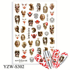 Gothic Halloween Nail Stickers Self Adhesive Nail Art Decals