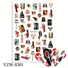 Gothic Halloween Nail Stickers Self Adhesive Nail Art Decals