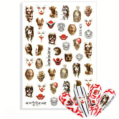 Gothic Halloween Nail Stickers Self Adhesive Nail Art Decals