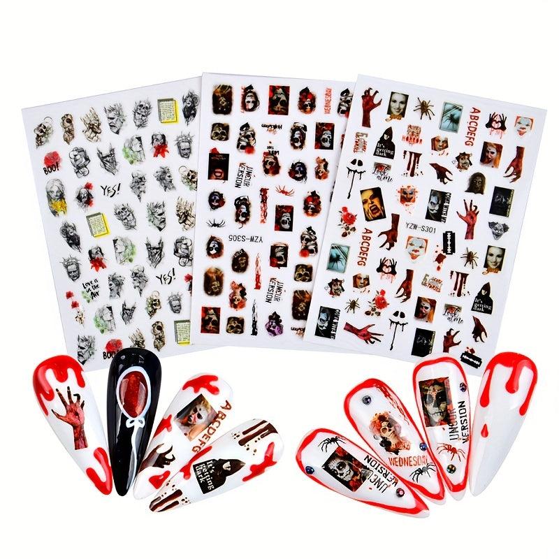 Gothic Halloween Nail Stickers Self Adhesive Nail Art Decals