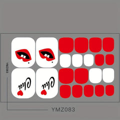 Glitter Summer Style Toe Nail Sticker Full Cover Art Supplies