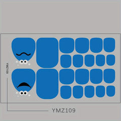 Glitter Toe Nail Sticker Summer Style Full Cover Toe Nail Art Supplies