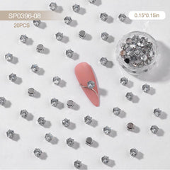 20pcs Water Drop Crystal Nail Charms Claw Shape Nail Art Decoration
