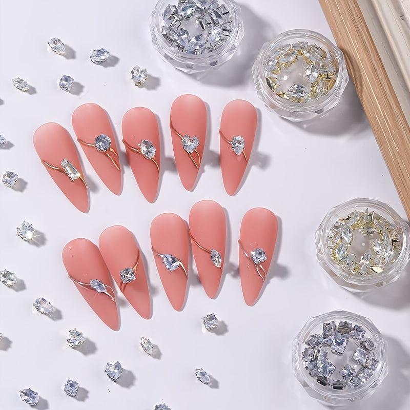 20pcs Water Drop Crystal Nail Charms Claw Shape Nail Art Decoration