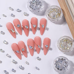 20pcs Water Drop Crystal Nail Charms Claw Shape Nail Art Decoration