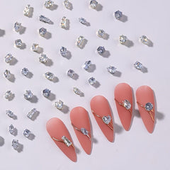 20pcs Water Drop Crystal Nail Charms Claw Shape Nail Art Decoration