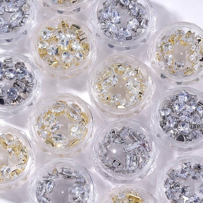 20pcs Water Drop Crystal Nail Charms Claw Shape Nail Art Decoration
