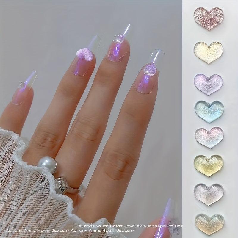 3D Heart Nail Charms Starry Nail Rhinestone Acrylic Nail Decoration