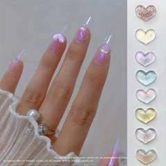 3D Heart Nail Charms Starry Nail Rhinestone Acrylic Nail Decoration