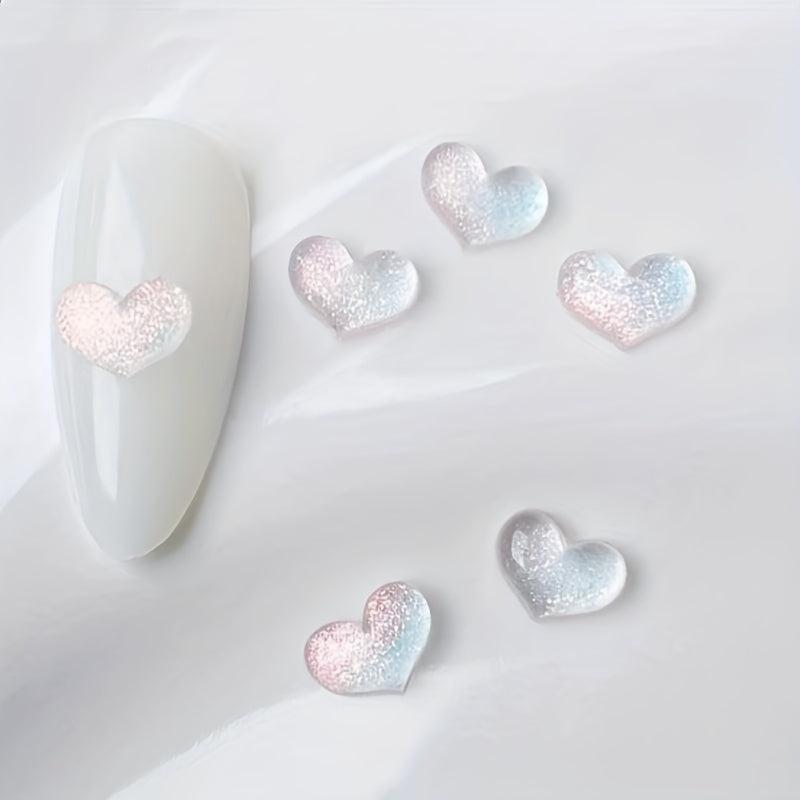 3D Heart Nail Charms Starry Nail Rhinestone Acrylic Nail Decoration