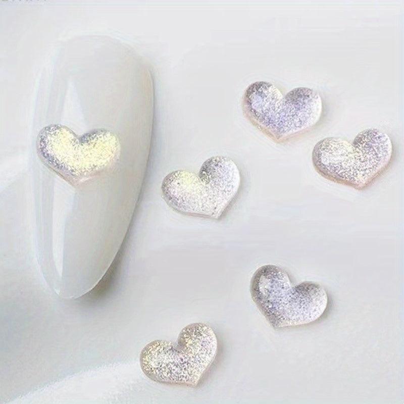 3D Heart Nail Charms Starry Nail Rhinestone Acrylic Nail Decoration