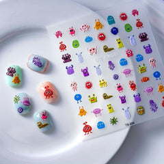 Rainbow Monster Nail Art Stickers - Self Adhesive - DIY or Salon Use