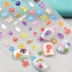 Rainbow Monster Nail Art Stickers - Self Adhesive - DIY or Salon Use