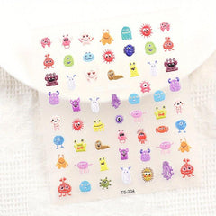 Rainbow Monster Nail Art Stickers - Self Adhesive - DIY or Salon Use