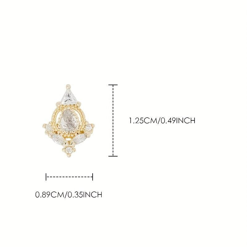 3D Flower Zircon Nail Pendant Y2K Nail Art Charms Mother's Gift
