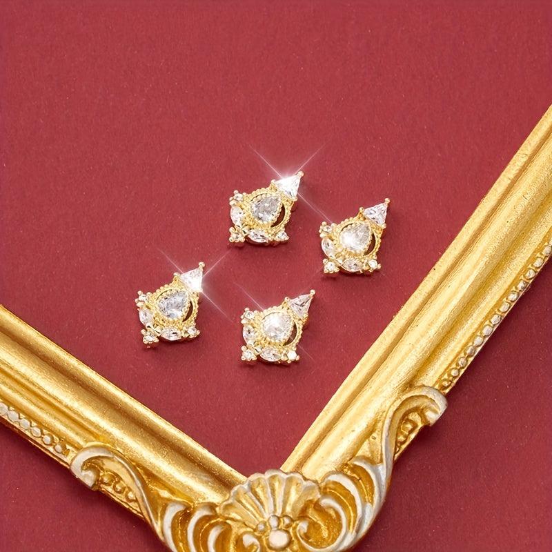 3D Flower Zircon Nail Pendant Y2K Nail Art Charms Mother's Gift