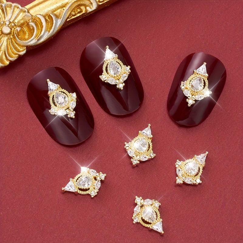 3D Flower Zircon Nail Pendant Y2K Nail Art Charms Mother's Gift