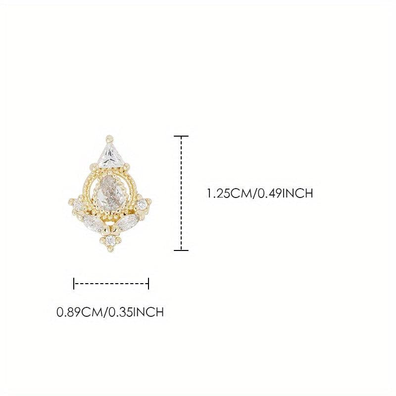3D Flower Zircon Nail Pendant Y2K Nail Art Charms Mother's Gift