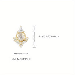 3D Flower Zircon Nail Pendant Y2K Nail Art Charms Mother's Gift