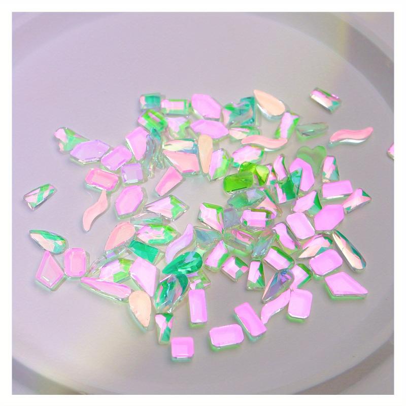 50pcs Rhinestone Crystal AB Charm Nail Art Flatback Gems for 3D Decorations DIY