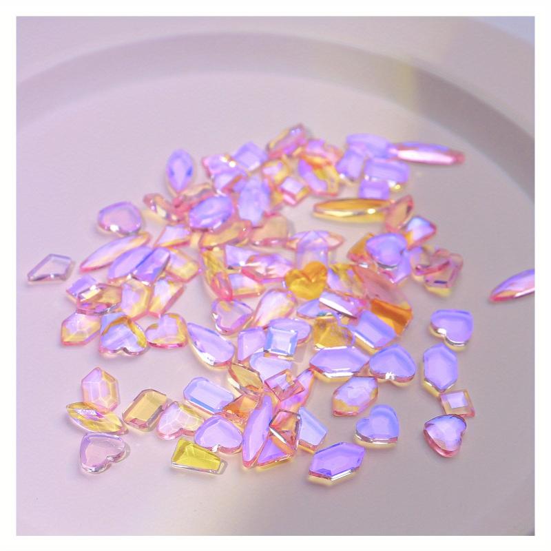 50pcs Rhinestone Crystal AB Charm Nail Art Flatback Gems for 3D Decorations DIY