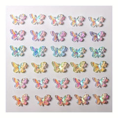 20 pcs 3D Aurora Butterfly Nail Charms with Rhinestones for DIY Manicure