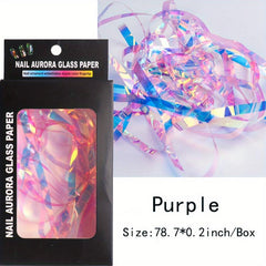 3D Broken Glass Stripe Nail Decals - Stunning Aurora Glass Nail Art
