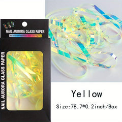 3D Broken Glass Stripe Nail Decals - Stunning Aurora Glass Nail Art