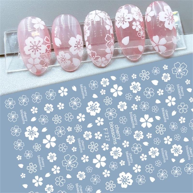 Cherry Blossoms 3D Nail Stickers - 4 Sheets