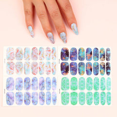 Gradient Marble Nail Polish Strips for Women