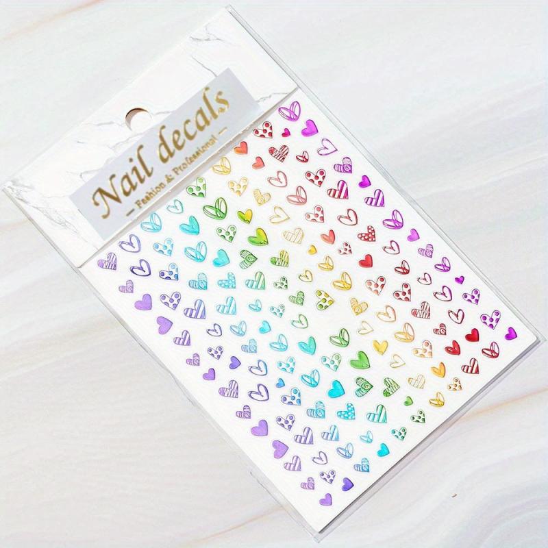 Colorful Laser Flower Nail Art Sticker for Women