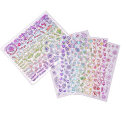 Colorful Laser Flower Nail Art Sticker for Women