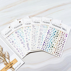 Colorful Laser Flower Nail Art Sticker for Women