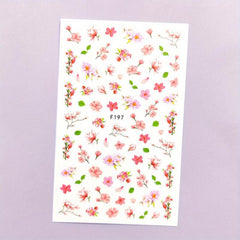 Spring Flower Nail Art Stickers Decals 3D Self Adhesive Nail Accessories