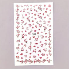 Spring Flower Nail Art Stickers Decals 3D Self Adhesive Nail Accessories
