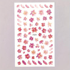 Spring Flower Nail Art Stickers Decals 3D Self Adhesive Nail Accessories