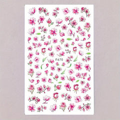 Spring Flower Nail Art Stickers Decals 3D Self Adhesive Nail Accessories