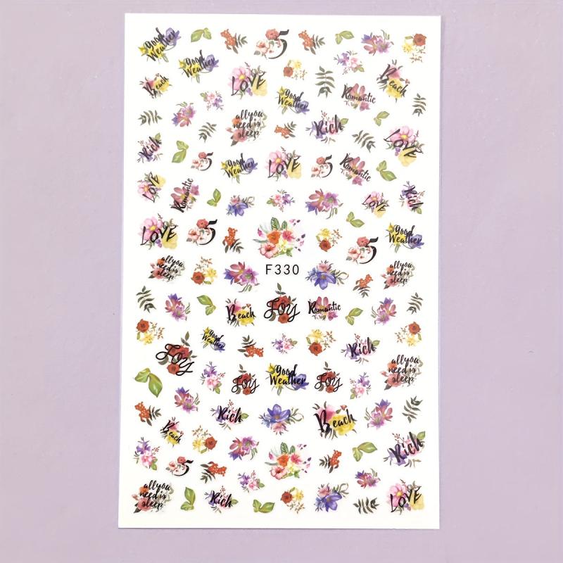 Cactus Leaves Nail Art Stickers Decals Self Adhesive Summer Nail Supplies