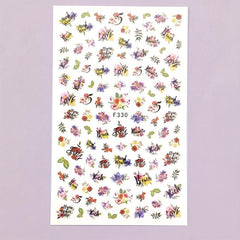 Cactus Leaves Nail Art Stickers Decals Self Adhesive Summer Nail Supplies
