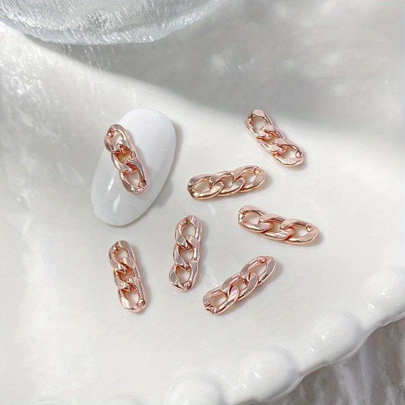 50 pcs 3D Punk Metal Chain Nail Art Charms DIY Manicure Alloy Accessory