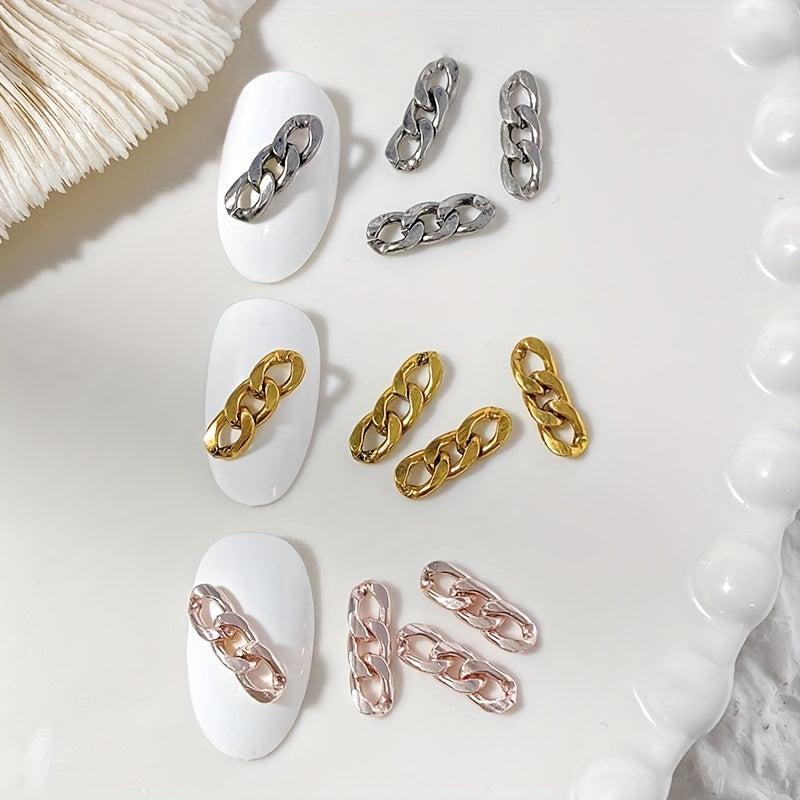 50 pcs 3D Punk Metal Chain Nail Art Charms DIY Manicure Alloy Accessory