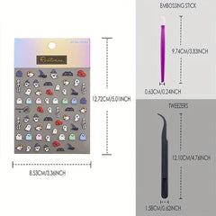 Halloween 5D Embossed Ghost Nail Stickers