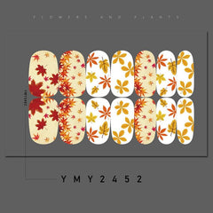 Flower Blossom Nail Polish Strips Self Adhesive Gel Nail Decals For Women