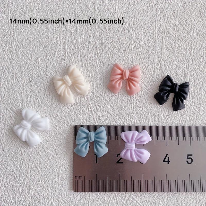 Colorful Resin 3D Bow Nail Art Decorations - 20 Pcs
